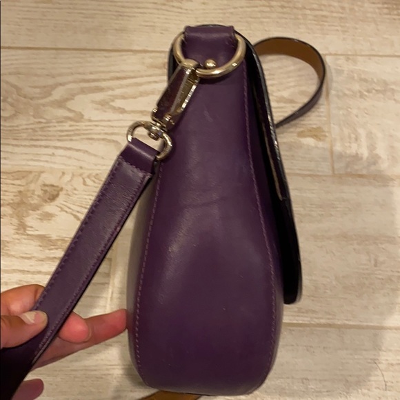 Kate Spade Purple Leather Saddlebag Shoulder Bag - Picture 8 of 14